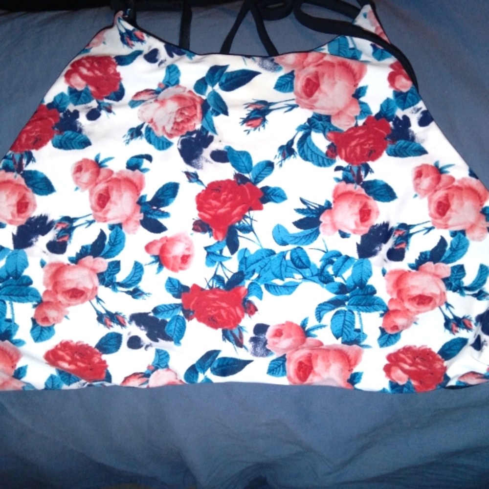 Two Bikini Tops Floral Small